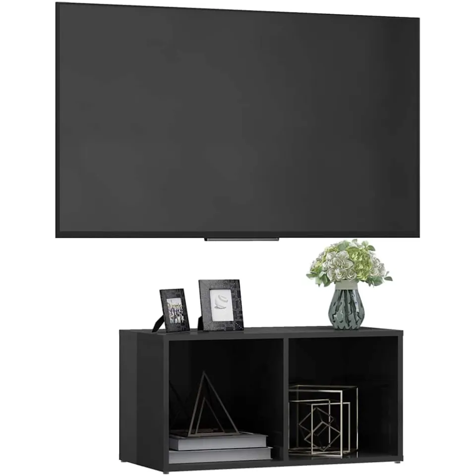vidaXL Tv-meubel 72x35x36,5 cm bewerkt hout hoogglans grijs, foto 3