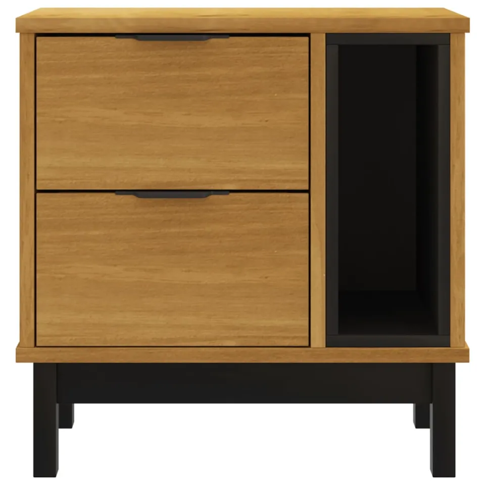 vidaXL Nachtkastje FLAM 49x35x50 cm massief grenenhout bruin, foto 4