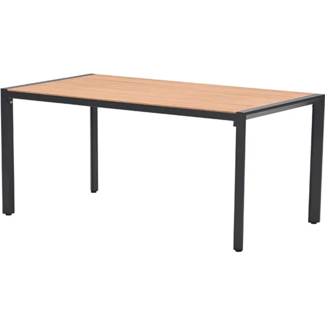 Garden Impressions Felini tafel - 160x84 cm - carbon black - light teaklook Bruin
