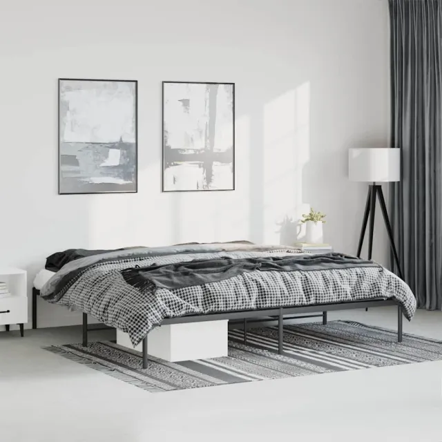 vidaXL Bedframe metaal zwart 193x203 cm