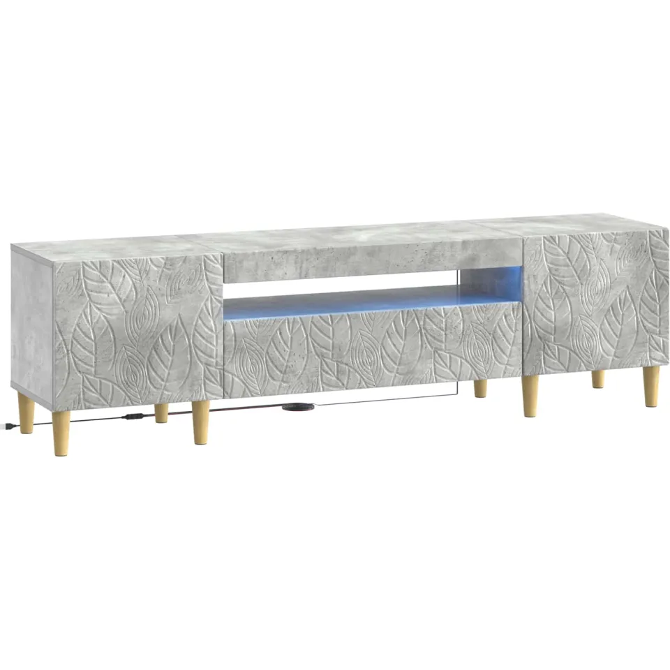 vidaXL LED tv-meubel DELFT 153 x 35 x 43 cm Betongrijs Bewerkt hout