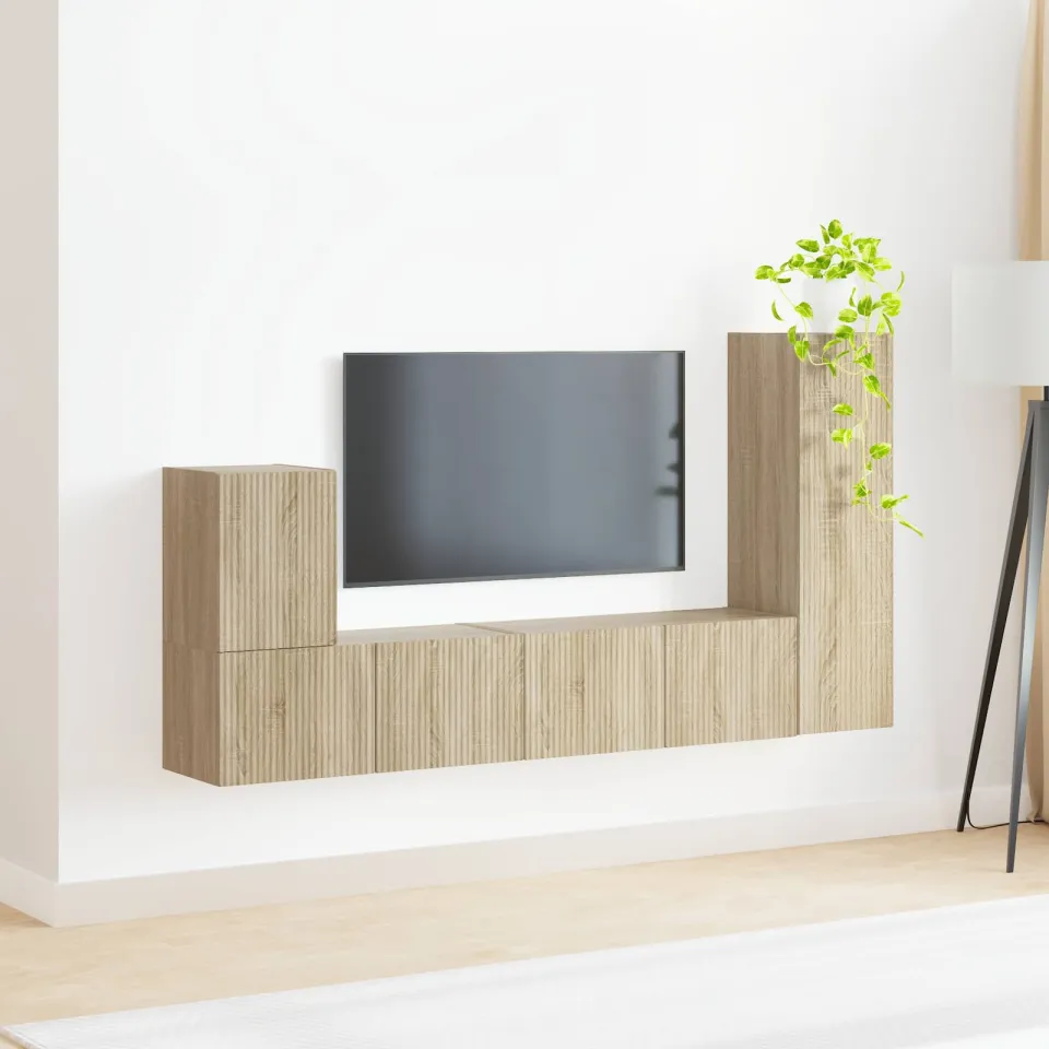 vidaXL Tv-meubelset 3 st Sonoma Eiken Bewerkt hout, foto 3