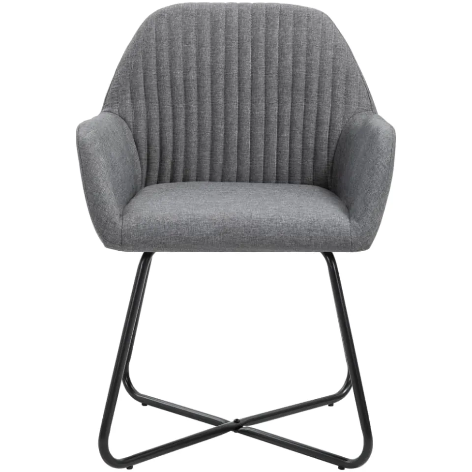 vidaXL Eetkamerstoelen 2 st stof donkergrijs grijs, foto 3