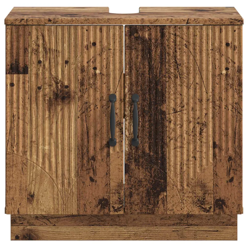 vidaXL Badkamer wastafelkast HOORN Oud hout 59,5 x 31,5 x 56 cm bruin, foto 4