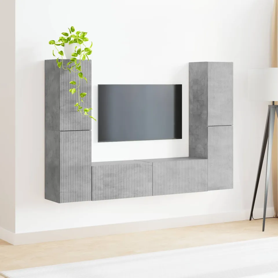 vidaXL Tv-meubelset 6 st 31 x 30 x 60 cm Betongrijs grijs, foto 4