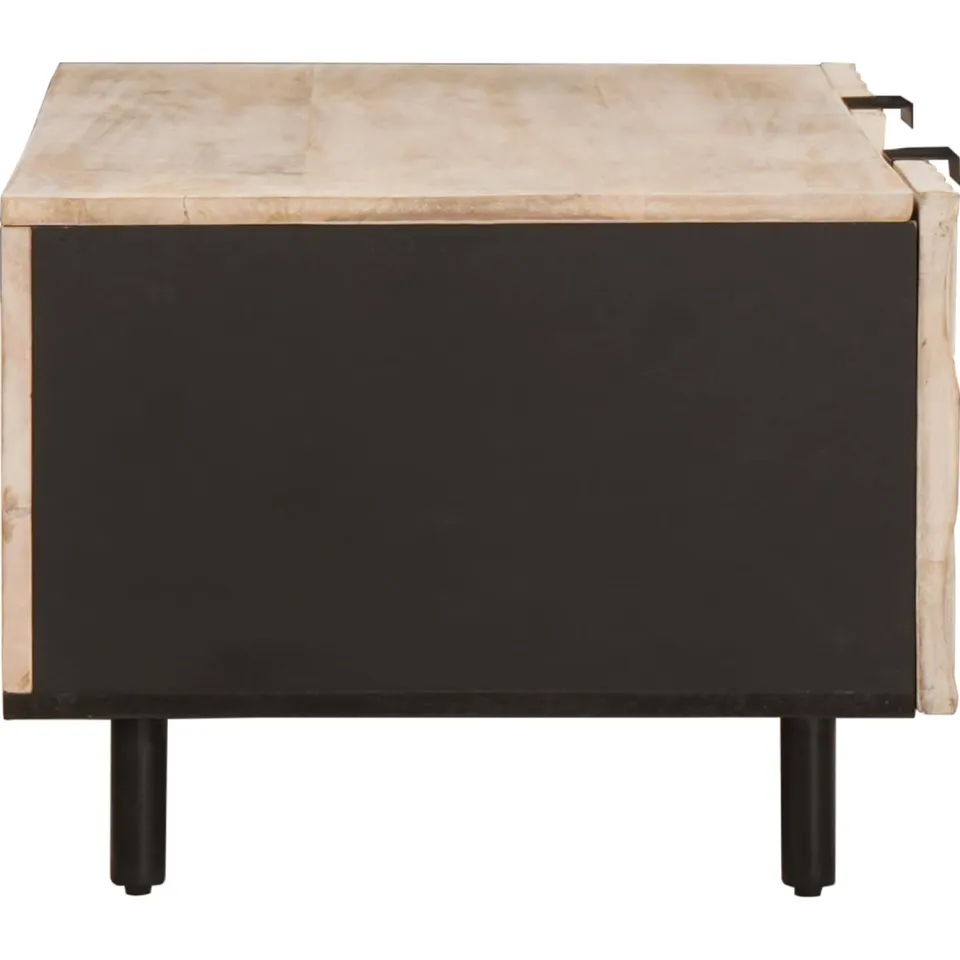 vidaXL Salontafel Wit 100 x 54 x 40 cm Massief Mango Hout, foto 4