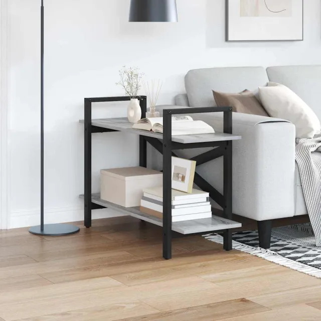 vidaXL Boekenkast Grijs Sonoma 100 x 33,5 x 64 cm Bewerkt hout 2-laags, foto 2