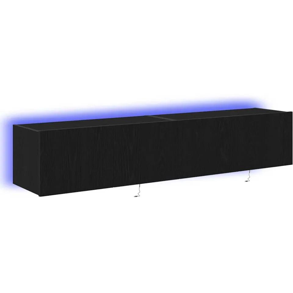 vidaXL TV Wandkast 2 st Zwart Eiken Bewerkt hout, foto 3