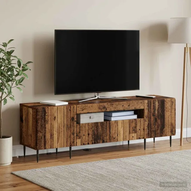 vidaXL LED tv-meubel ZWOLLE 153 x 35 x 43 cm Oud hout Bewerkt hout bruin, foto 2