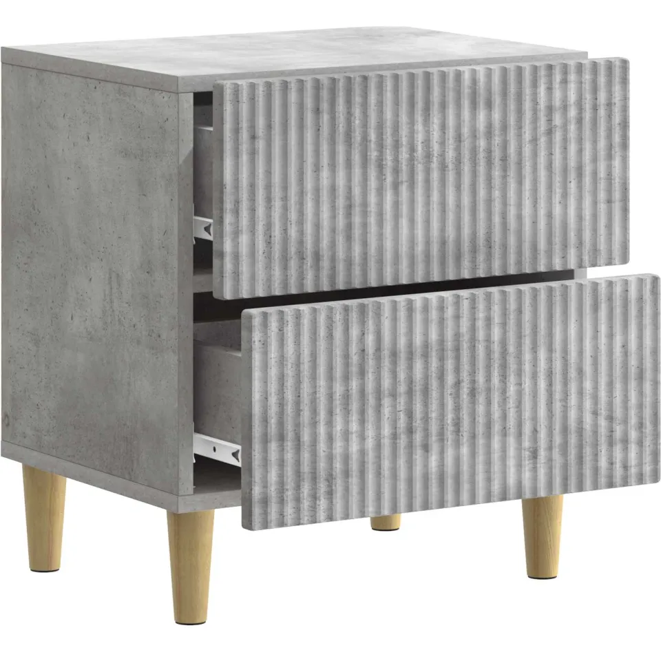 vidaXL Nachtkastje Betongrijs 43 x 34,5 x 48 cm Bewerkt hout grijs, foto 4
