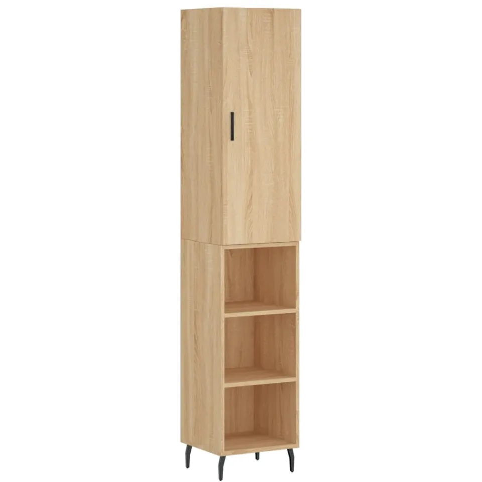 vidaXL Hoge kast 34,5x34x180 cm bewerkt hout sonoma eikenkleurig, foto 3