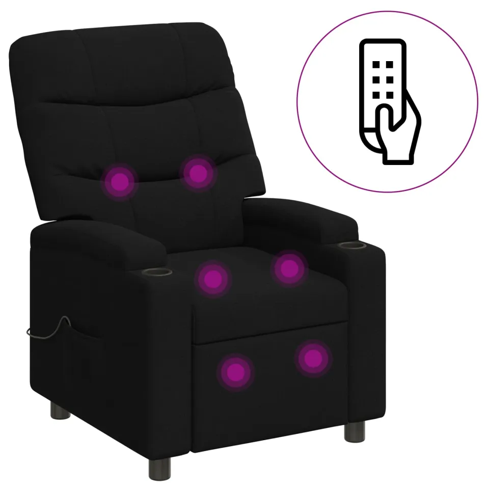 vidaXL Massage-relaxstoel Zwart 75 x 93 x 102 cm Stof, foto 3