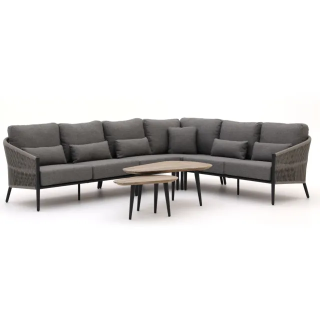 Bellagio tuinmeubelen Bellagio Mineo/ROUGH-K hoek loungeset 6-delig Grijs