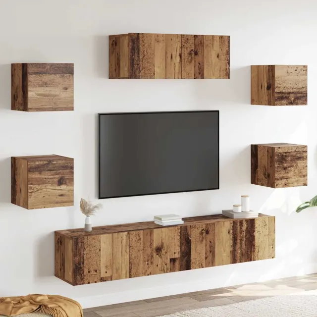vidaXL 5-delig Tv-meubelset wandmontage oud houtkleurig bruin, foto 2
