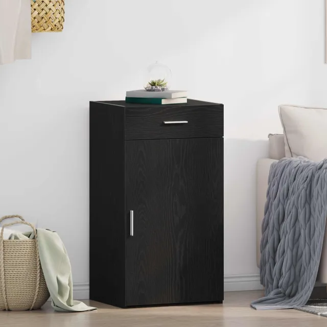 vidaXL Dressoir Zwart Eiken 50 x 42,5 x 93 cm, foto 2