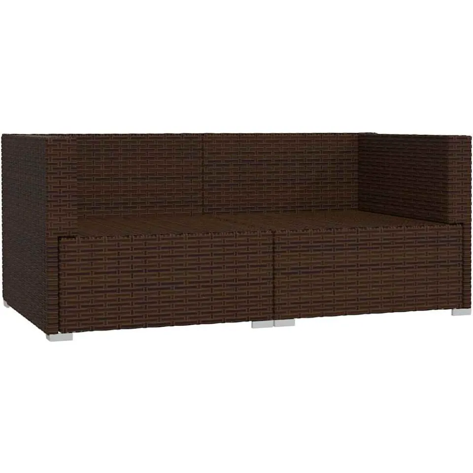 vidaXL Bank 2-zits met kussens poly rattan bruin, foto 4