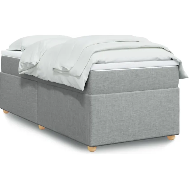 vidaXL Boxspring met matras stof lichtgrijs 80x200 cm grijs
