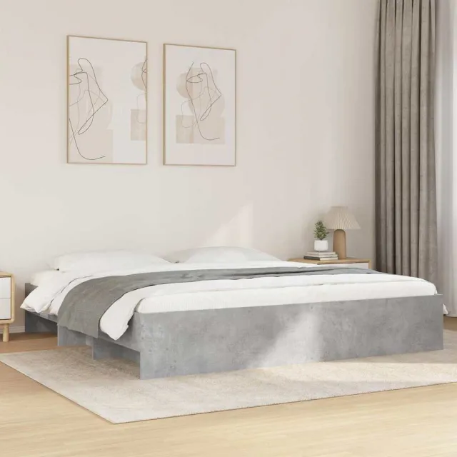 vidaXL Bedframe bewerkt hout betongrijs 200x200 cm