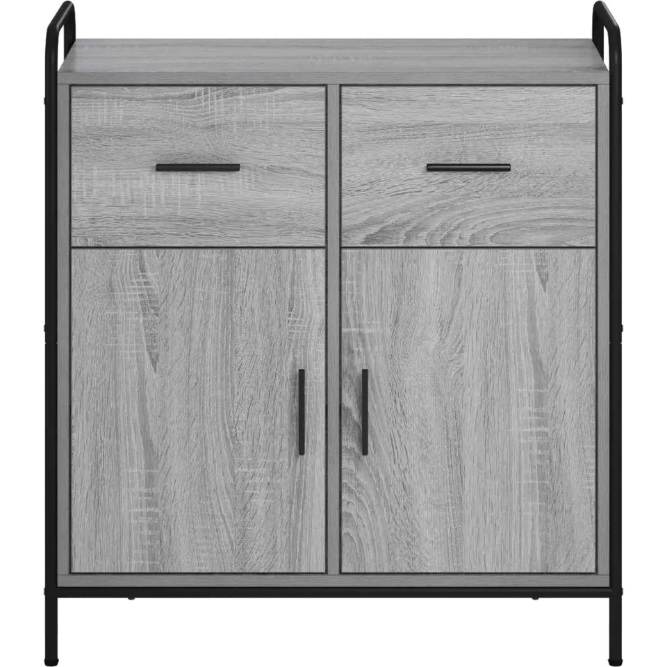 vidaXL Dressoir Grijs Sonoma 97 x 33 x 81 cm Bewerkt hout, foto 4