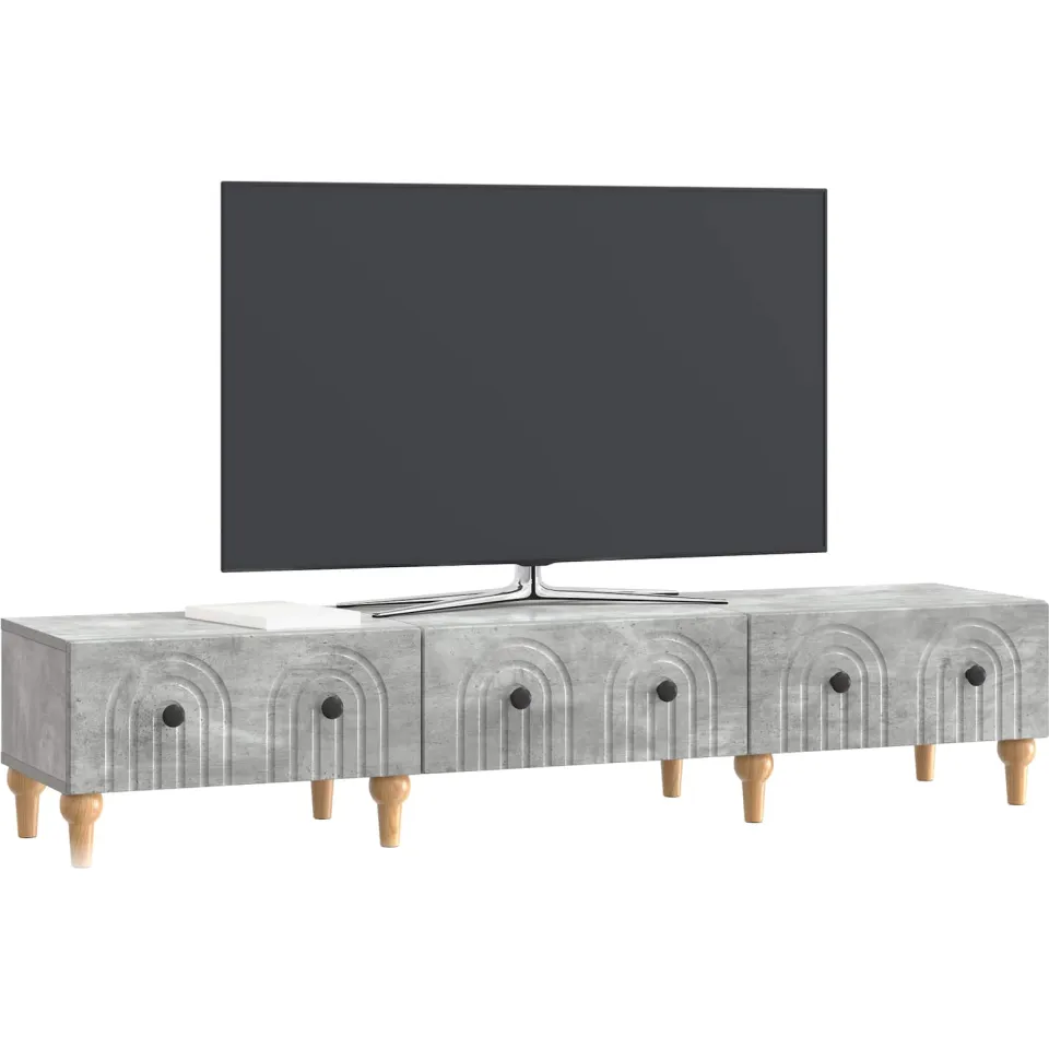 vidaXL TV-kast met lade Betongrijs 147 x 34,5 x 30 cm Bewerkt hout grijs, foto 3