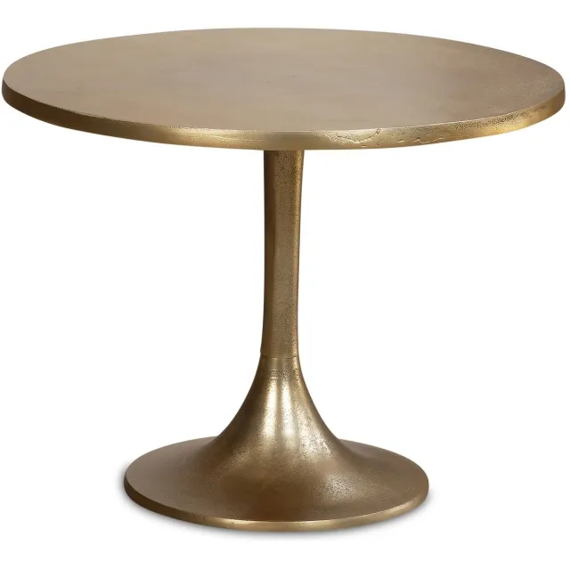 Wohnling salontafel metaal goud 60x60x46,5 cm salontafel aluminium, design woonkamertafel rond, kleine salontafel modern, bijzettafel woonkamer - WL7.132