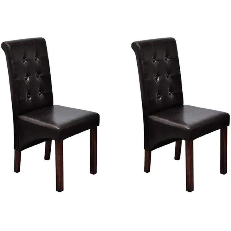 vidaXL Eetkamerstoelen 2 st kunstleer bruin, foto 3