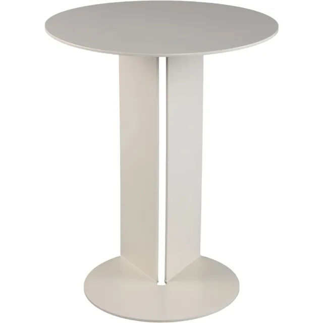 PTMD Aliece Cream Iron Sofa Side Table Round Naturel