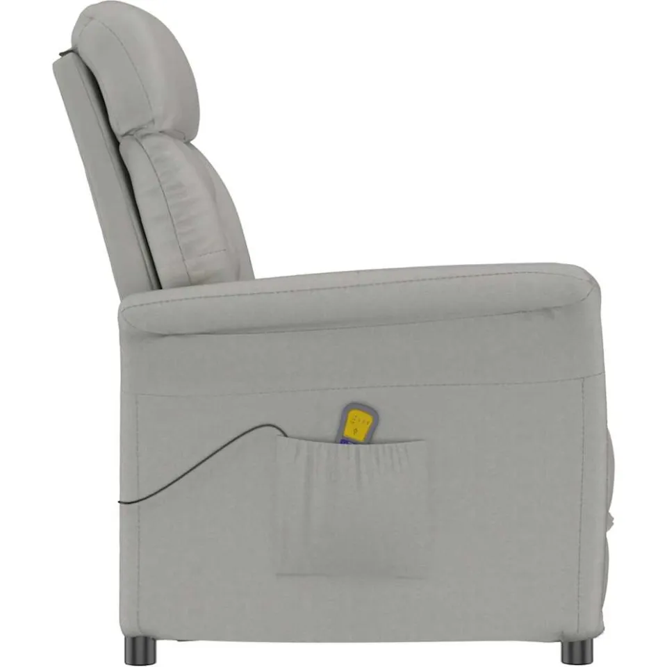 vidaXL Massagestoel Lichtgrijs 96.5 x 70.5 x 95 cm Microvezel, foto 4