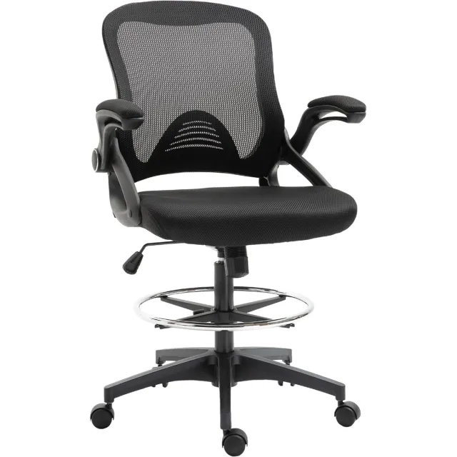 Vinsetto staande bureaustoel - stof - 64x60x126cm - zwart