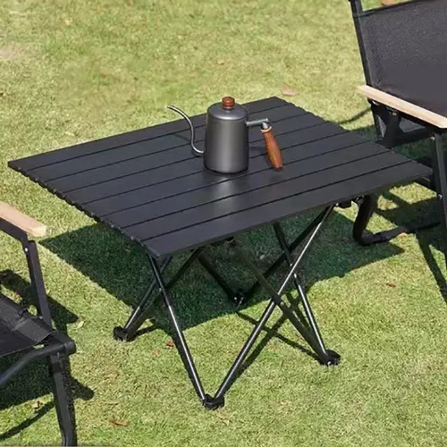 learnlogic Opvouwbare ultralichte campingtafel 68 x 47 x 40 cm draagbare strand- en picknicktafel voor kamperen wandelen en backpacken buiten zwart