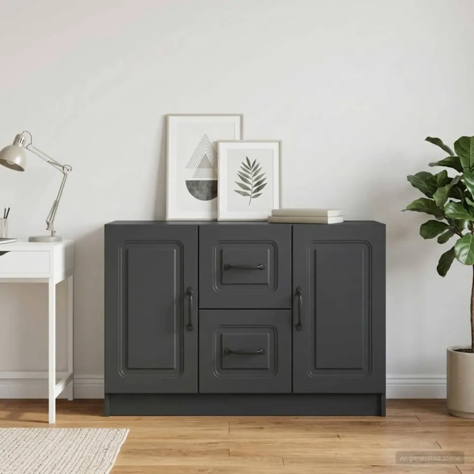 vidaXL Dressoir Zwart 89 x 34,5 x 57 cm Bewerkt hout, foto 3