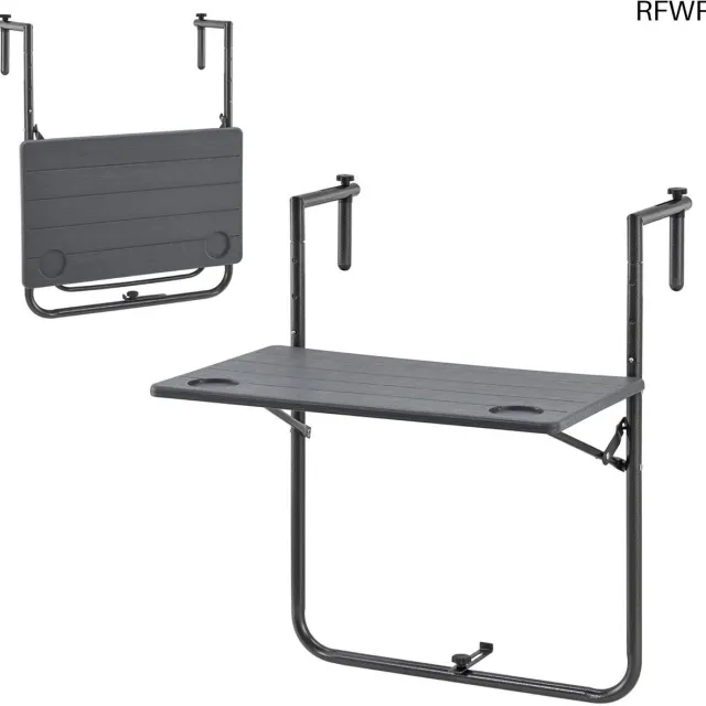 RFWR Inklapbare Balkontafel 83,5x60x60 cm - Donkergrijs