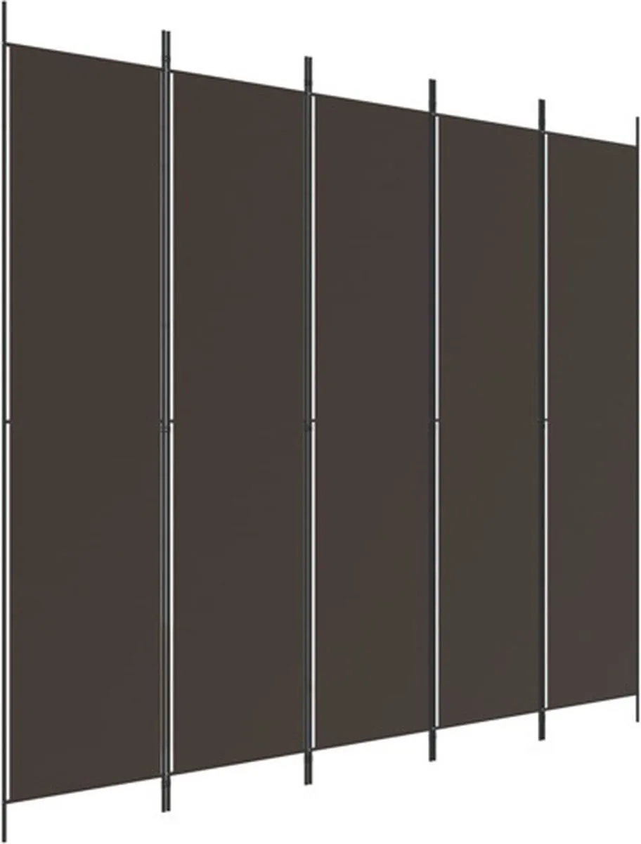 vidaXL Kamerscherm met 5 panelen 250x220 cm stof bruin, foto 3