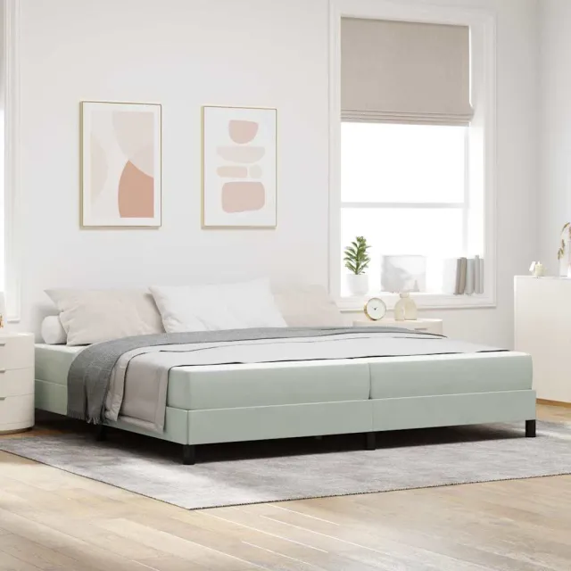 vidaXL Boxspringbed met matras Lichtgrijs 200 x 200 cm Stof grijs