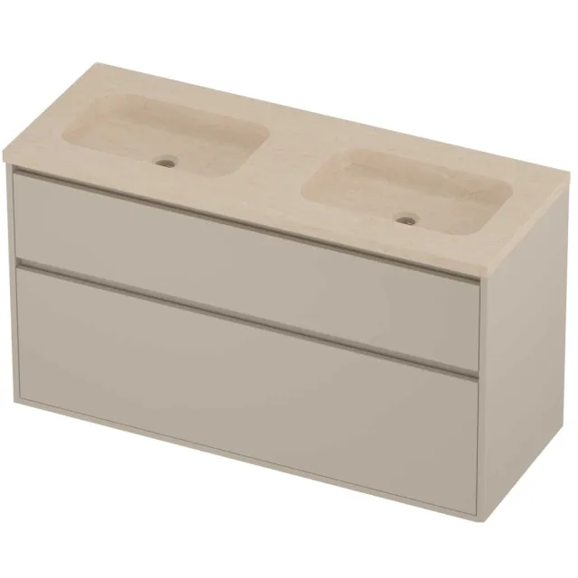 Proline Rollo Badmeubelset Hardsteen Elegant Dubbel 120x46x67 cm Sand Stone Soft Linen Beige