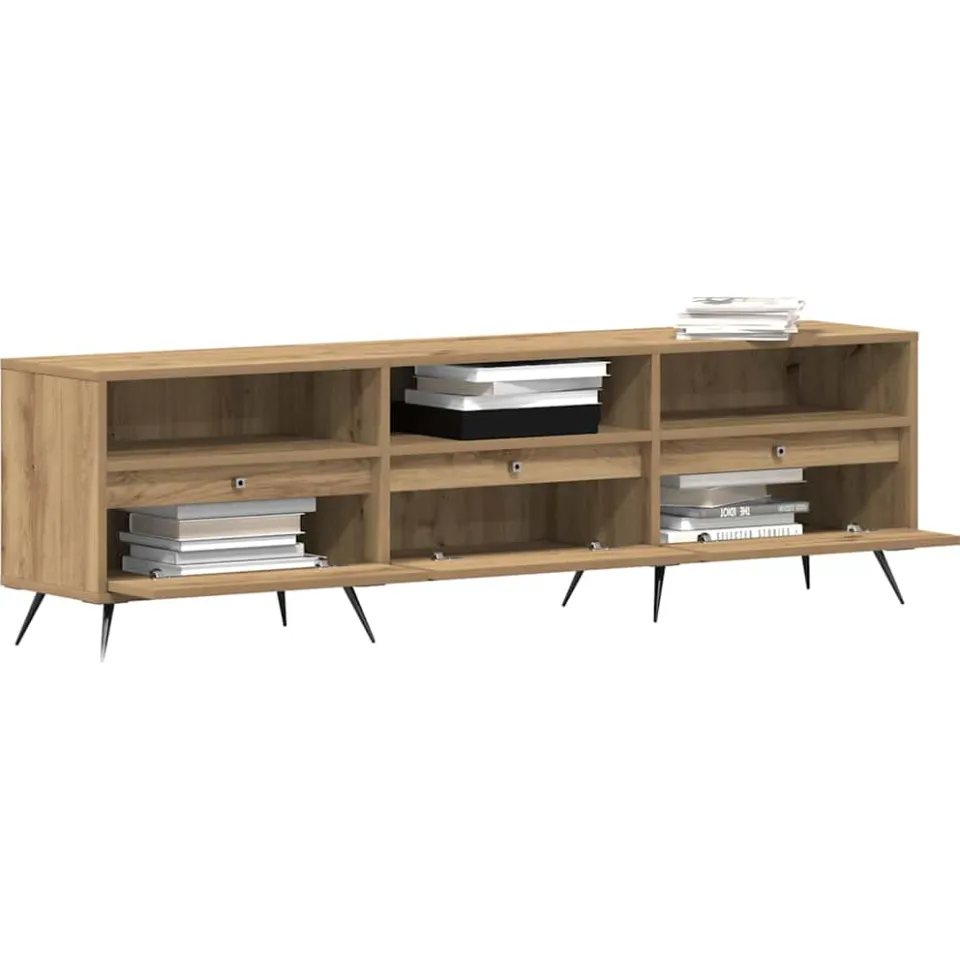 vidaXL TV-kast 150 x 30 x 44,5 cm artisanaal eikenkleurig Bewerkt hout Bruin