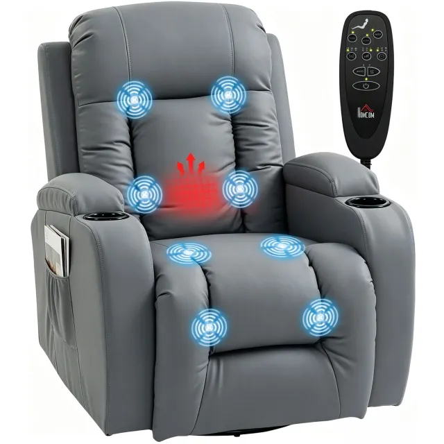 Homcom Massage Relaxbank - Polyurethaan - 82b x 99d x 103h cm - Lichtgrijs