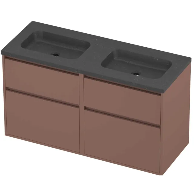 Proline Rollo Badmeubelset Hardsteen Elegant 4 Laden 120x46x67 cm Blue Stone Beauty Blush Rosé Goud
