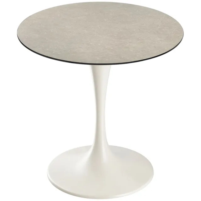 Vega Tafel Tromba; 80x71 cm (ØxH); Tafelblad zand, frame beige; rond
