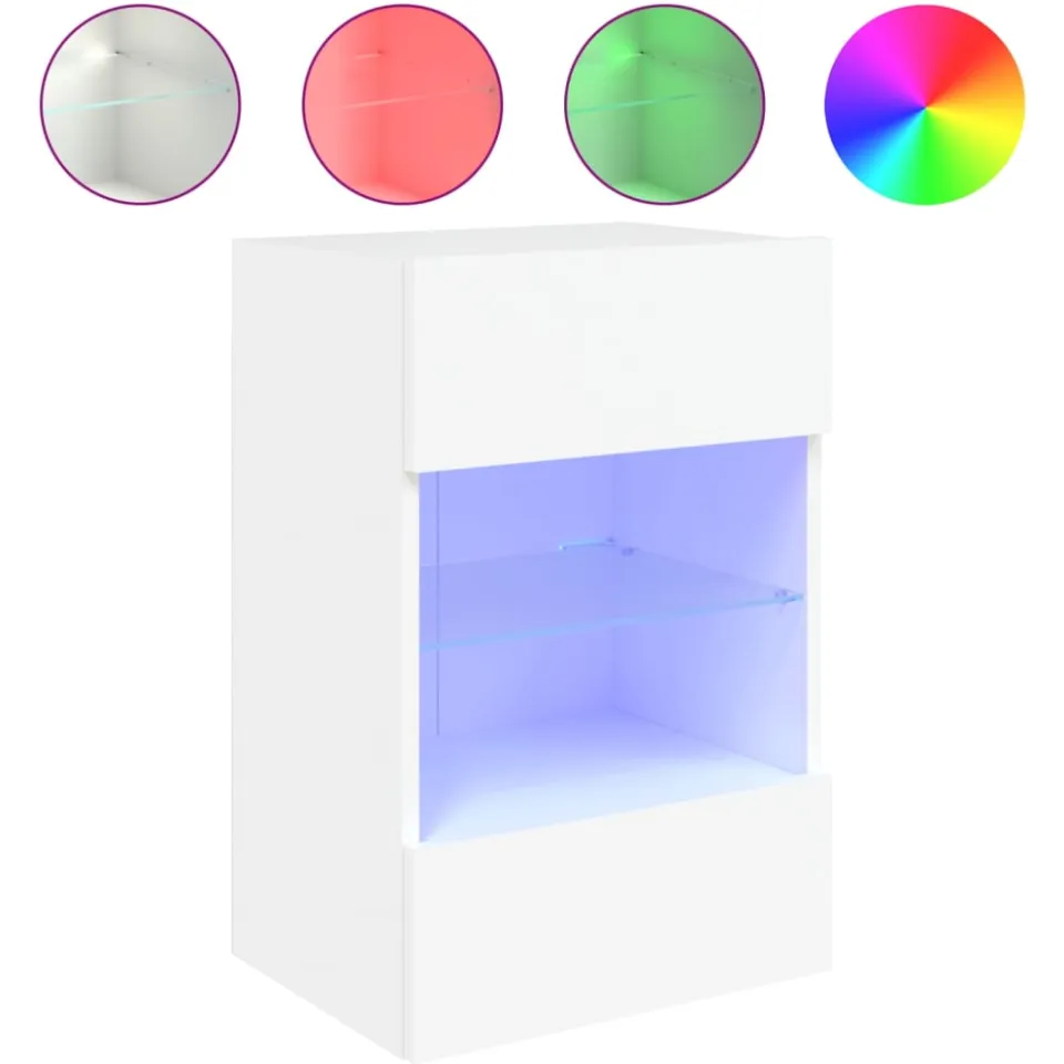 vidaXL Tv-meubel met LED-verlichting 40x30x60,5 cm wit, foto 3
