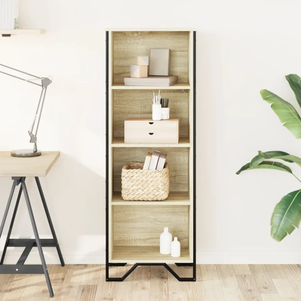 vidaXL Boekenkast 50x31x137,5 cm bewerkt hout sonoma eikenkleurig, foto 2