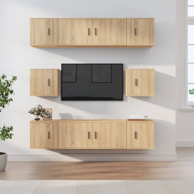 vidaXL 8-delige Tv-meubelset bewerkt hout sonoma eikenkleurig, foto 2