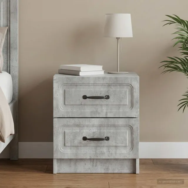 vidaXL Nachtkastje Betongrijs 43 x 34,5 x 44,5 cm Bewerkt hout grijs, foto 2