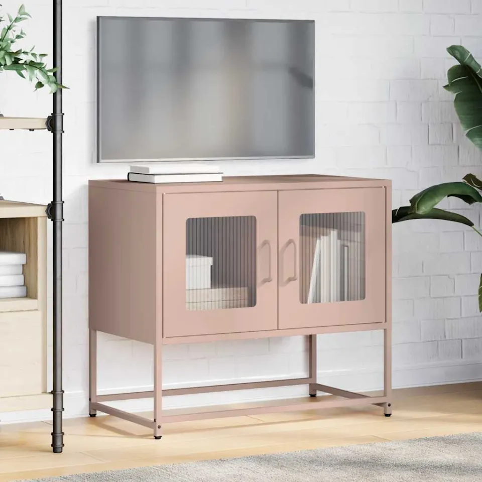 vidaXL Tv-meubel 68x39x60,5 cm koudgewalst staal roze, foto 2