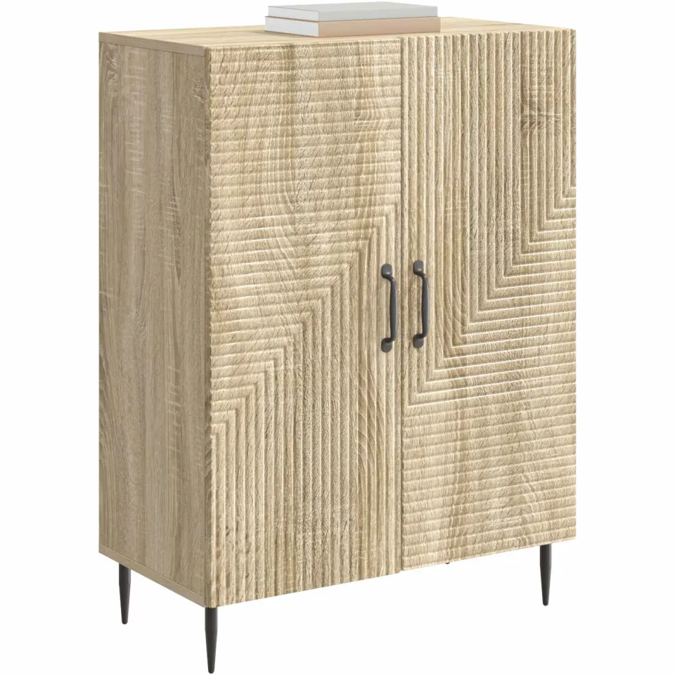 vidaXL Dressoir Sonoma Eiken 66 x 34,5 x 89,5 cm Bewerkt hout Bruin