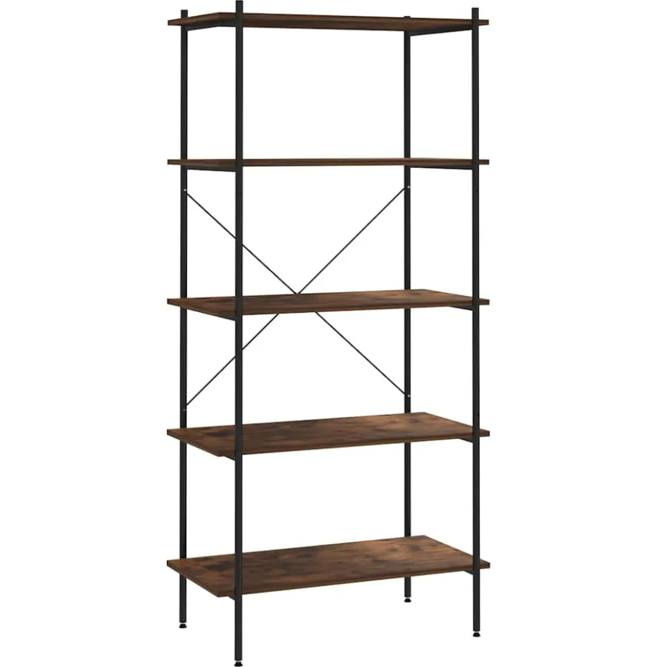vidaXL Opbergrek 5-laags 80x40x163 cm zwart en naturel, foto 3