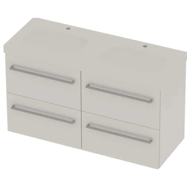 Basic-Line Moby 46 Badmeubelset Polystone 120x46x66 cm M46mwdhw2x602 Ice White Mat Wit