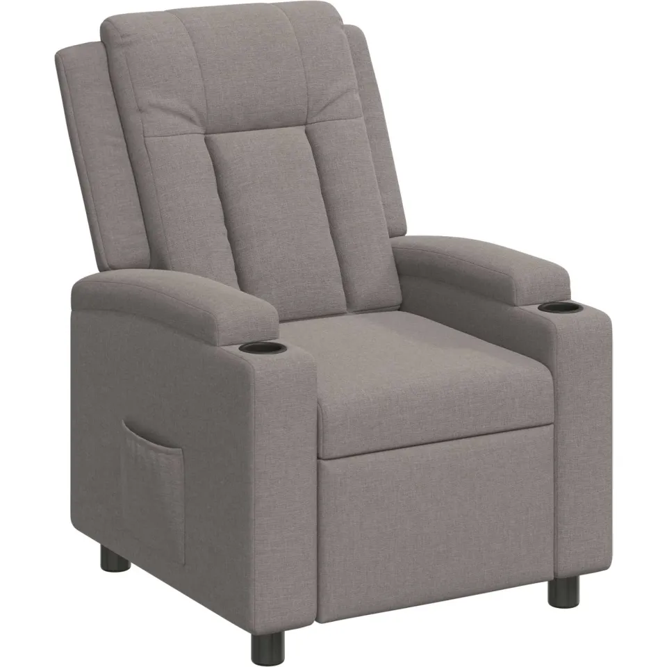 vidaXL Ligstoel Taupe 75 x 95 x 100 cm Stof