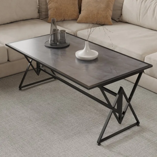 Swiss Homess Swiss Homes® | Vega Series | Luxe Salontafel / Eettafel - Marmer Look - Ø115 / Ø 65 / Ø 50 cm | Nero Dorato (Donkergrijs)- Bijzettafel - Tafel Vierkant- Woonkamer Tafel - Decoratie Tafel - Salon Tafel - Wandtafel - Koffietafel - Eettafel
