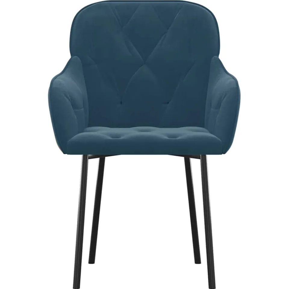 vidaXL Eetkamerstoelen 2 st fluweel blauw, foto 4